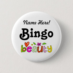 Personalized Name Bingo Beauty Custom Pinback 6 Cm Round Badge