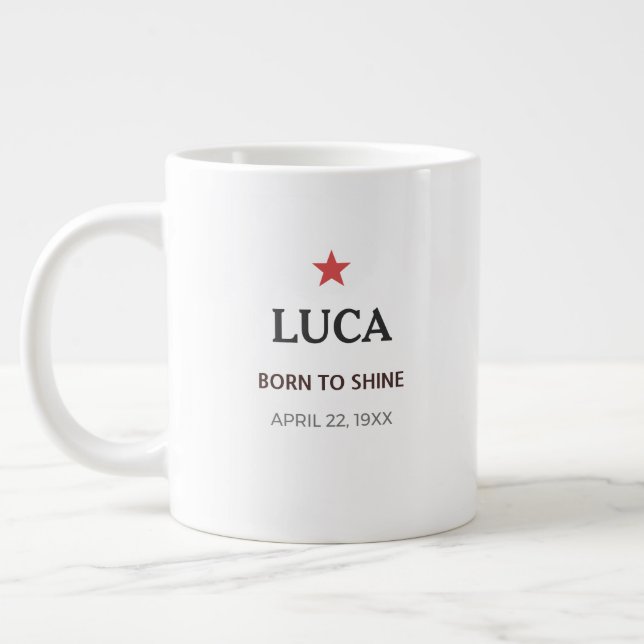 Personalized Name Birthday Coffee Mug for Him (Left)
