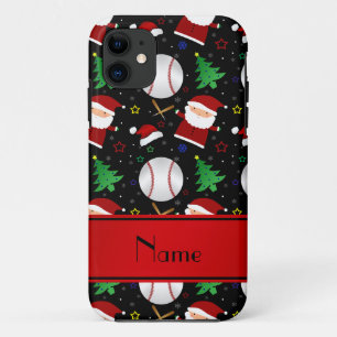 Personalized name black baseball christmas iPhone 11 case