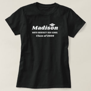 Personalized Name Black Class of 2023 Graduation T-Shirt