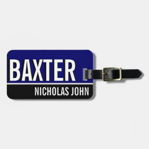 PERSONALIZED NAME BLUE Monogram Custom Luggage Tag