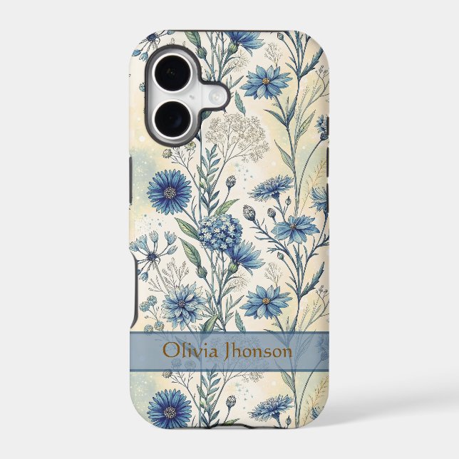 Personalized Name Blue Wildflowers (Back)