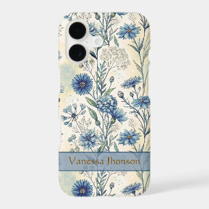 Personalized Name Blue Wildflowers