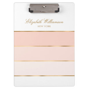 Personalized Name Blush Pink Gold Clipboard