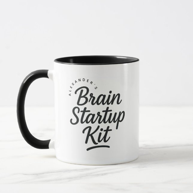 Personalized Name Brain Startup Gift Coffee Mug (Left)