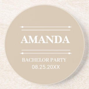 PERSONALIZED NAME BRIDESMAID BACHELOR PARTY COASTER