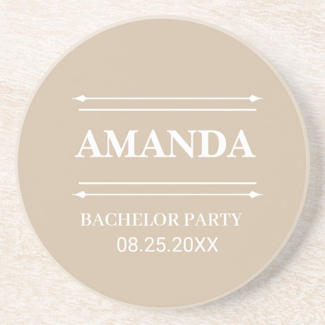 PERSONALIZED NAME BRIDESMAID BACHELOR PARTY  COASTER (Front)