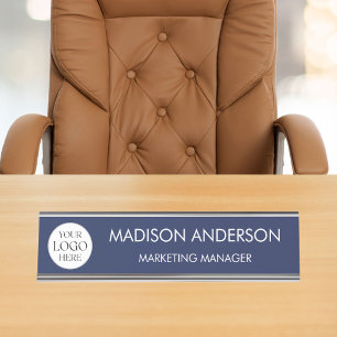 Personalized Name Business Logo Modern Minimalist Desk Name Plate
