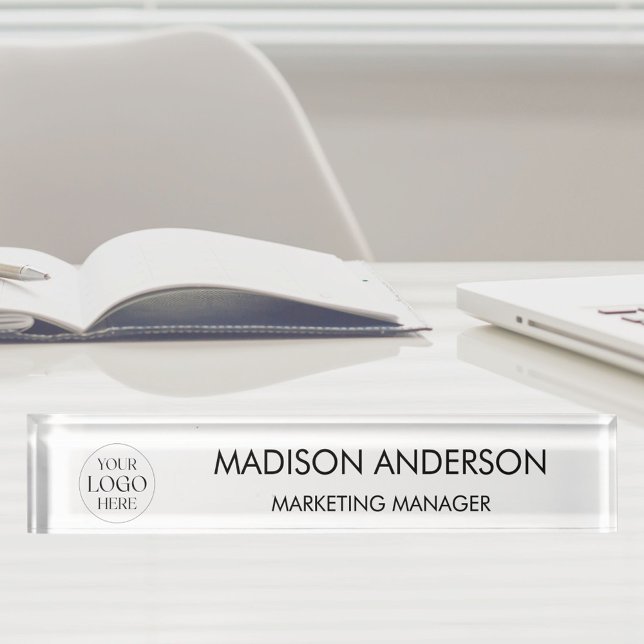 Personalized Name Business Logo Modern Template Nameplate (In situ)