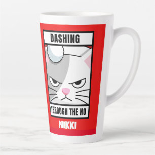 PERSONALIZED NAME CAT LATTE COFFEE MUG