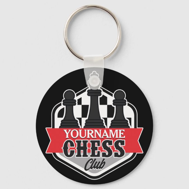 Personalized NAME Chess Player Club Checkmate  Key Ring (Front)