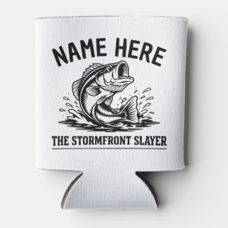 Personalized Name Classic Bass Fishing Storm Can Cooler