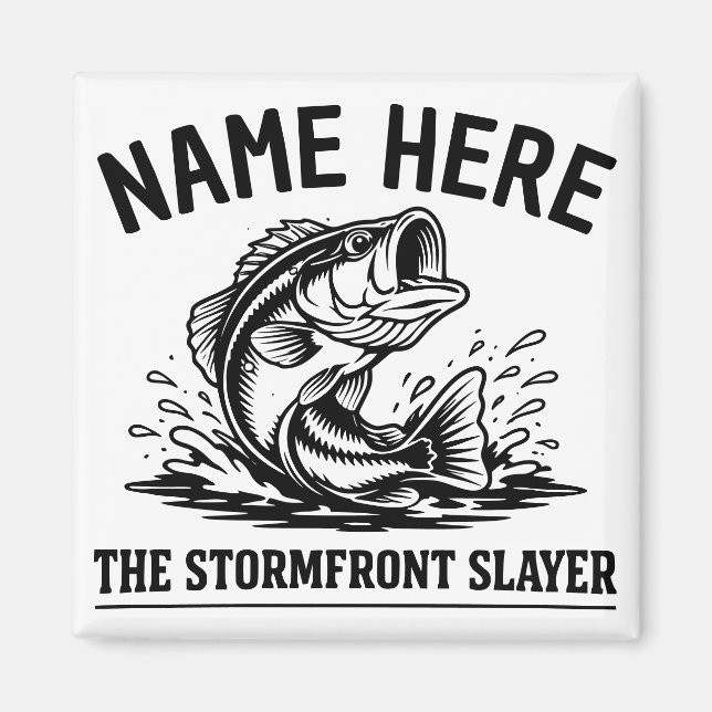 Personalized Name Classic Bass Fishing Storm Magnet (Front)