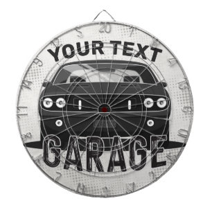 Personalized NAME Classic Muscle Car Garage Retro Dartboard