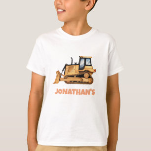 Personalized Name Construction Vehicle Bulldozer  T-Shirt