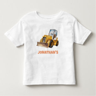 Personalized Name Construction Vehicle Bulldozer Toddler T-Shirt