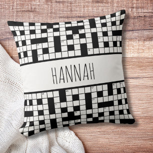 Personalized Name Crossword Puzzle Pattern Cushion