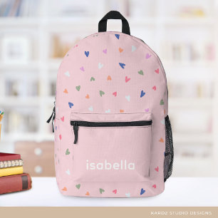 Personalized Name Cute Hearts Girl Backpack