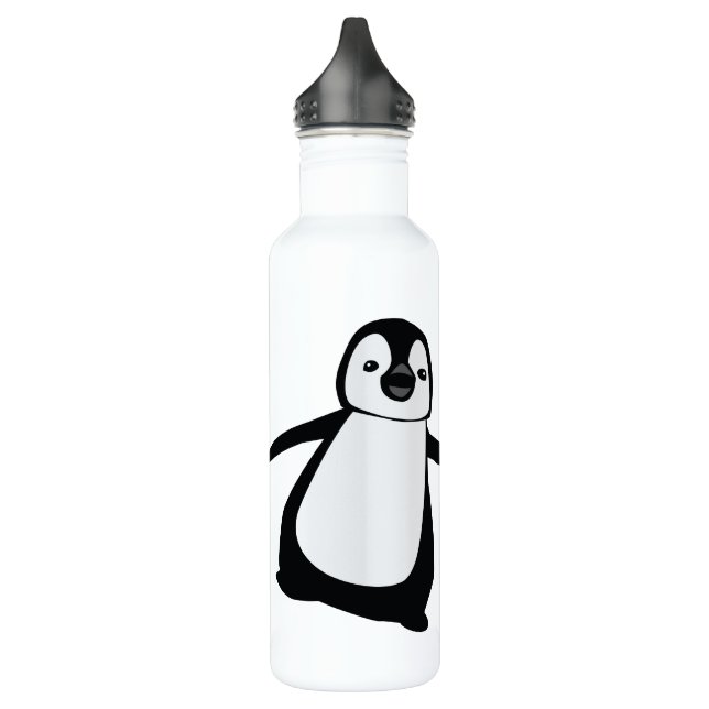 Personalized Name Cute Peeking Penguin 710 Ml Water Bottle (Left)
