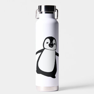 Personalized Name Cute Peeking Penguin Water Bottle
