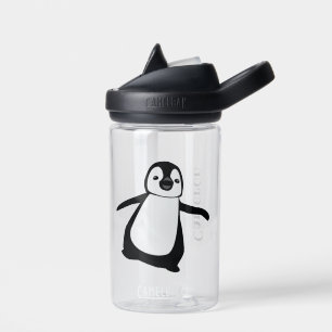 Personalized Name Cute Peeking Penguin Water Bottle