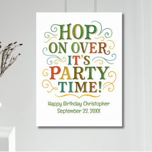 Personalized Name Date Party Time Birthday Poster