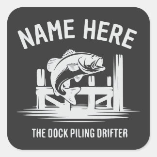 Personalized Name Dock Shadow Bass Square Sticker