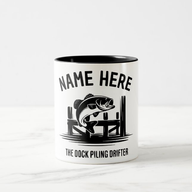 Personalized Name Dock Shadow Bass Two-Tone Coffee Mug (Center)