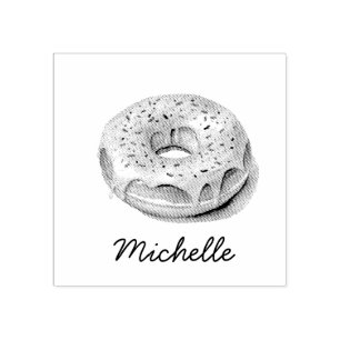 Personalized Name Donut Rubber Stamp