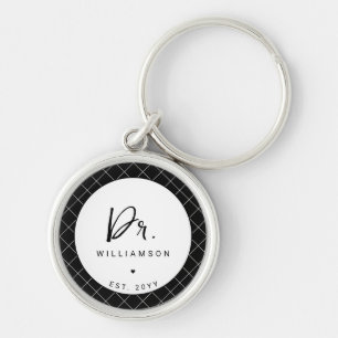 Personalized Name Dr Minimalist Doctor Graduation Key Ring
