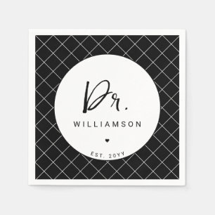 Personalized Name Dr Minimalist Doctor Graduation Napkin