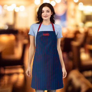 Personalized Name Editable Colors Classic Stripes Apron