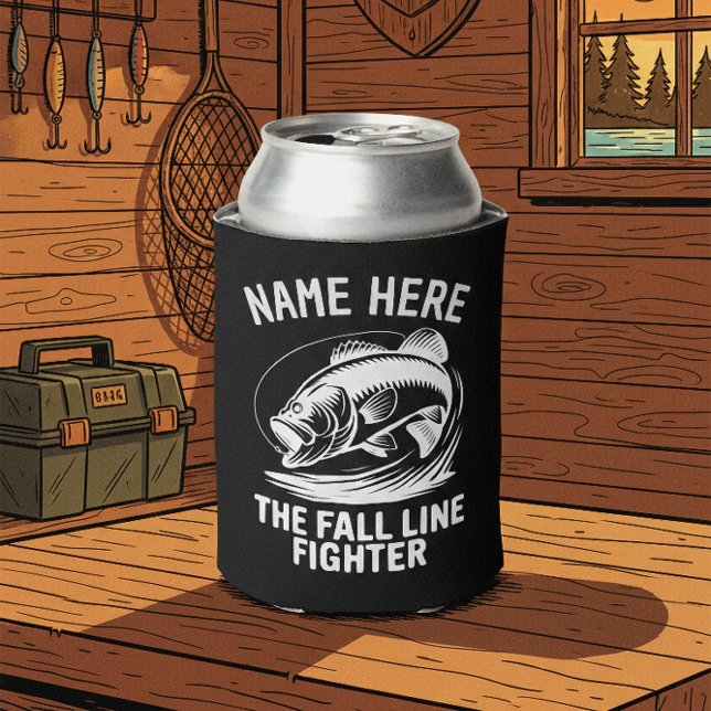 Personalized Name Fall Line Bass Can Cooler (Creator Uploaded)