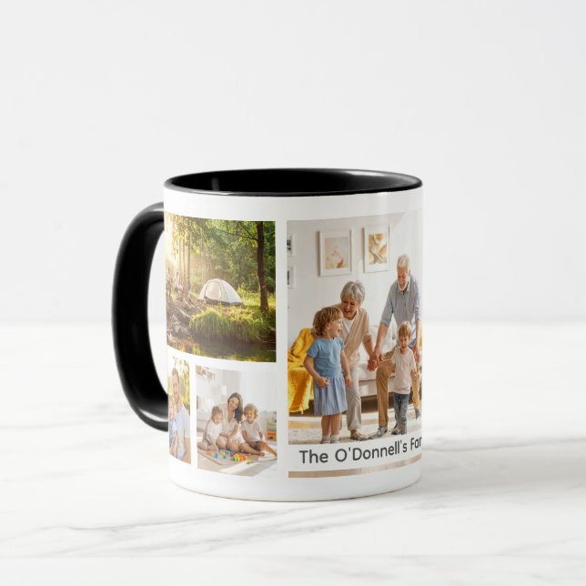 Personalized Name Family Collage Photo Mug (Front Left)