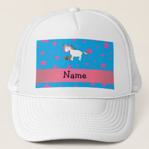 Personalized name football unicorn stars trucker hat