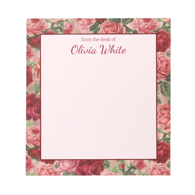 Personalized Name From The Desk Of Notepad (Front)