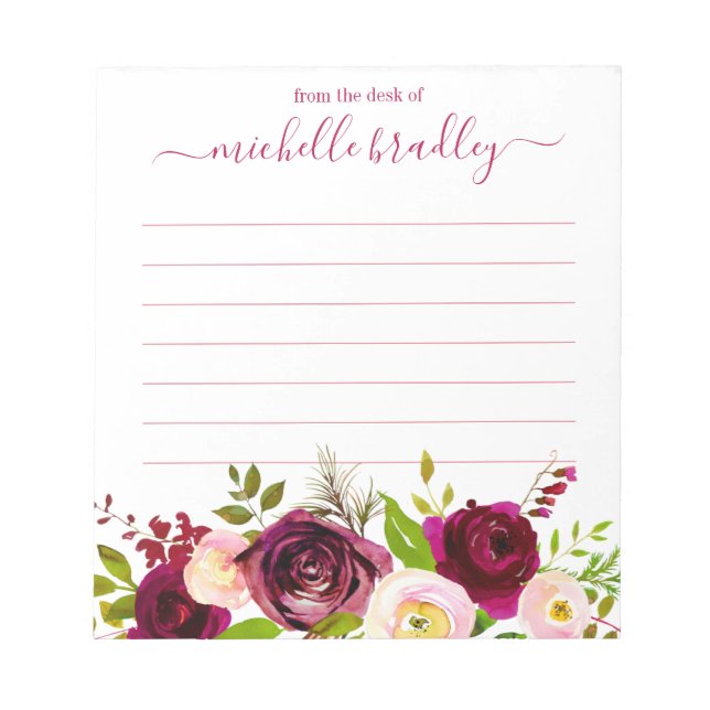 Personalized Name | From The Desk Of Notepad (Front)