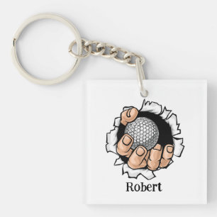 Personalized name Funny golf ball Key Ring