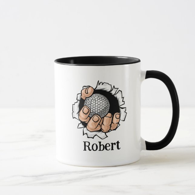 Personalized name Funny golf ball Mug (Right)