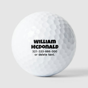 Personalized Name Golf Balls Template FUN RETRO 16