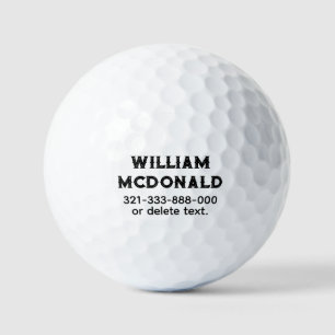 Personalized Name Golf Balls Template VINTAGE 4