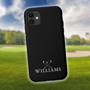 Personalized Name Golf Clubs Black And White iPhone 12 Pro Case