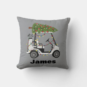 Personalized Name Golfer Christmas Golf Cart Xmas  Cushion