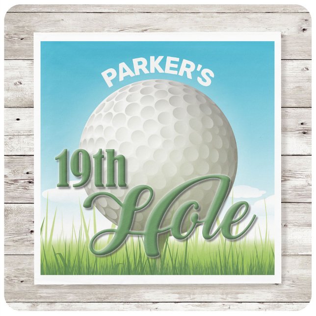 Personalized NAME Golfer Golf Pro Ball 19th Hole Napkin (Creator Uploaded)