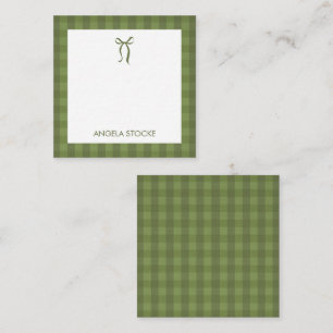 Personalized Name Green Bow Card