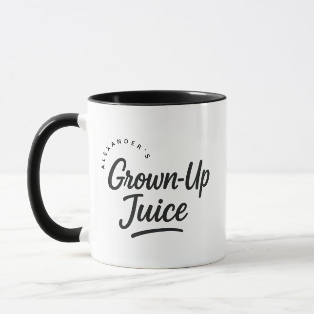 Personalized Name Grown-Up Juice Gift Coffee Mug (Left)