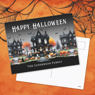 Personalized Name Happy Halloween Holiday Postcard