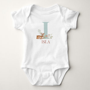 Personalized Name Initial Letter I Baby Bodysuit