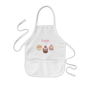 Personalized Name Kids Cupcake Baking Little Chef Apron