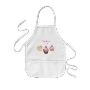 Personalized Name Kids Cupcake Baking Little Chef Kids Apron